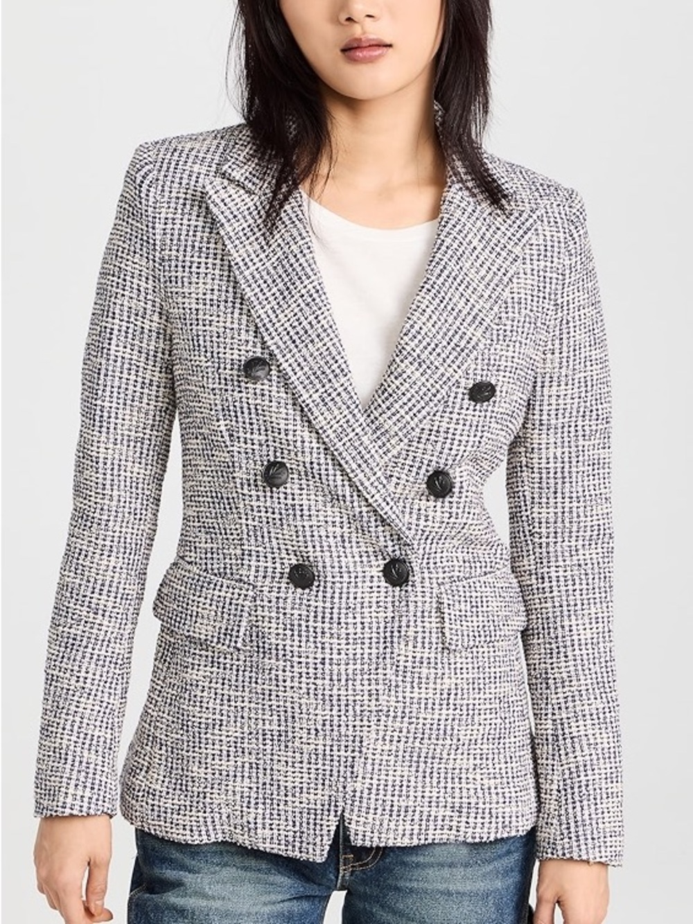 NWOT Rag & Bone Preston Tweed Blazer Navy Size 2